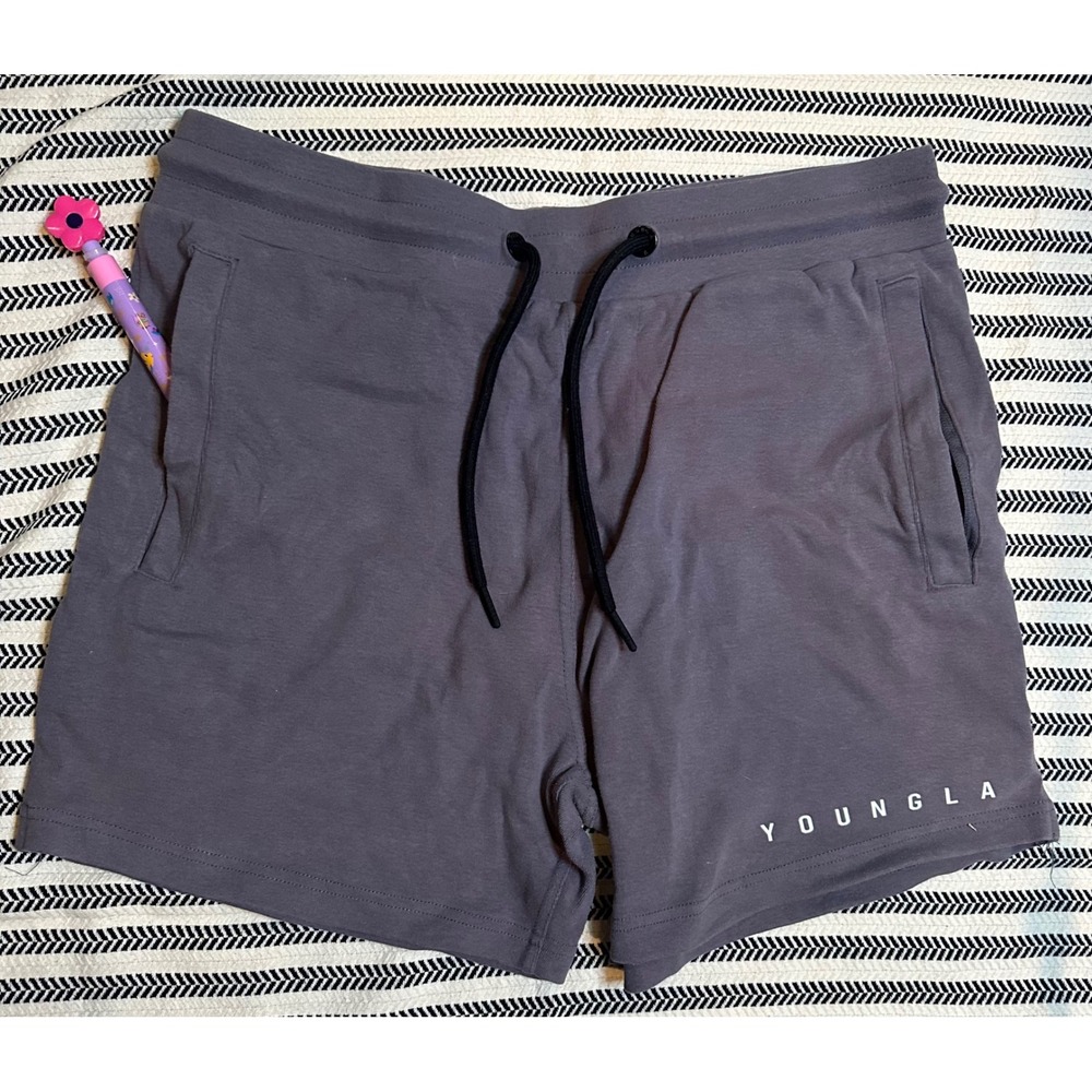 YOUNGLA Kids Shorts Gray Drawstring‎ Athletic Lounge Size Large